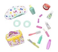 Glitter Girls - Travel Bag & Styling Set - Sac à Main, 2 élastiques à Cheveux et des Articles de Toilette Amusants - Accessoires pour poupées de 35 cm pour Les Enfants de 3 Ans +