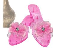 Glitter Princess Heels - Non-Slip Crystal Shoes, Bow Detail Pair with Charm, Girls Dress Style with Shine, Party Collection Footwear, Multi-Purpose Shoes for Christmas, Pretend Play, Home, School