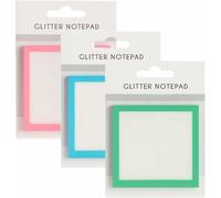 Glitter Sticky Notes, Cute Self Adhesive Note Memo Pads, Clear Notes Pastel, Small to Do List, Office Supplies (Mix)