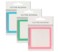 Glitter Sticky Notes, Glitter Notepad 2.0, Sparkle Sticky Notes, Cute Self Adhesive Note Memo Pads, for Journaling, Planning, Aesthetic Office School Supplies (Blend,3pcs)