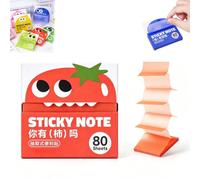 Glitter Sticky Notes,Transparent Pull-Out Fruit Boxes,80Sheets (Persimmon)