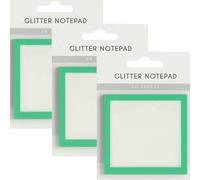 Glitter Transparent Sticky Notes,Clear Post It Notes Pastel, Cute Self Adhesive Note Memo Pads, See Through Notes, Small to Do List, Office Supplies and School Supplies (Green*3)