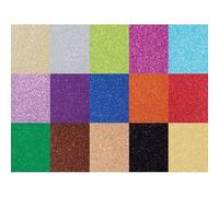 Glitterkarton folia 50x70cm 300gr 15vel 15kleuren | Pak a 15 vel