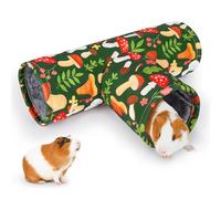 Glittme Tunnel pour cochon d'Inde, lavable en machine, portable, pour lapin, furet, accessoire pour cochon d'Inde, hérissons, hamster, champignons