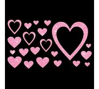 Glitzerdeals Écusson thermocollant à paillettes - Pour le carnaval - Motif cœur - Pour textiles - Costume de carnaval - Cœurs - À repasser - Motif : flamant rose