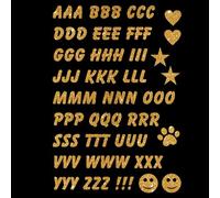 Glitzerdeals Écussons thermocollants à paillettes alphabet - Doré - Pour textiles - Costume de carnaval - Lettres de l'alphabet - À repasser - À repasser - Lettres de l'alphabet