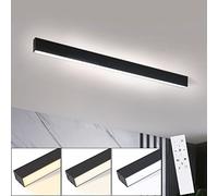 Glitzerlife Plafonnier LED Salon - 25W Salon Noir Cuisine Plafonnier Longue 80CM Chambre Panneau Dimmable avec télécommande Moderne pour Chambre Couloir Bureau