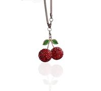 Glitzerndes Kirsch Autoanhänger Dekor, Pendentif Rétroviseur Cristallin, Charm Miroir Étincelant, Pendentif Porte-bonheur, Accessoire Voiture Mignon Rouge