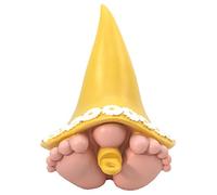 GlitZGlam Daisy Le géant Bébé Nain avec sa Belle Couronne de Marguerites et Son Chapeau Pointu - Un Mini Nain pour Votre Jardin Féérique (15,2 cm de Hauteur)