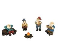GlitZGlam Le Camp des Nains de Jardin Heureux. Ensemble de 6 éléments pour Jardin Miniature