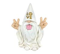 GlitZGlam Nain Rocker - George - Peace and Love - Ce Nain Vous apporte la Paix et l'amour Ainsi qu'à Votre Jardin enchanté Un Nain de Jardin Miniature Grand Format de 25,4 cm de Haut