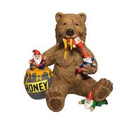 GlitZGlam Ours et Gnomes Miniatures avec Miel, Une Statue de Nain de Jardin pour Votre Jardin enchanté