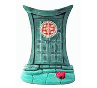 GlitZGlam Porte Féerique Zen Miniature pour Nains et Fées de Jardin Miniature - Magnifique Porte Féerique Miniature Turquoise de Style Asiatique avec Chaussures de Fée Rouges Amovibles