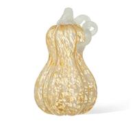 Glitzhome Citrouille en Verre soufflé à la Main 21,6 cm H Automne Ambre Pois en Verre Gourde Dessus de Table décoration d'intérieur