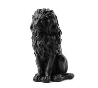 Glitzhome Statue de Jardin Lion Assis MGO Décoration extérieure 52,7 cm de Hauteur Noir