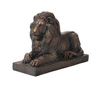 Glitzhome Statuette de Lion Gardien allongé en Bronze GH20388