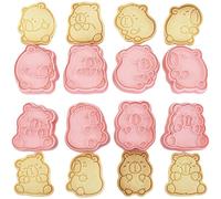 Glixoft 10 Pièces Emporte-pièces en Silicone Dessin Animé Capybara Tampons À Biscuits 3D Emporte-pièce Animal Moule À Biscuits Presse Moule Ensemble Outils De Cuisson De Cuisine