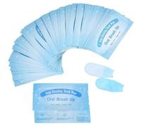 Glixoft 50 Pièces Lingettes De Nettoyage des Dents Lingettes Humides Lingettes De Soins Dentaires Lingettes Jetables pour Les Doigts Résidus De Taches Enlever Lingette Outils D'hygiène Buccale