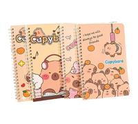 Glixoft Cahiers À Spirale A5, 4 Pièces Mignon Capybara Carnet De Carnet À Spirale Enroulé Bloc-Notes D'écriture Bloc-Notes Mémo Journal Bloc-Notes Stationnaire pour Le Bureau De L'école