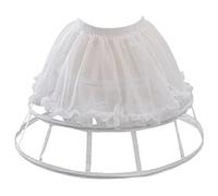 Glixoft Cerceaux De Longueur Crinoline pour Femmes, Jupon, Cages, Jupe en Cerceau, sous-Jupe Victorienne pour Robe De Costume d'halloween