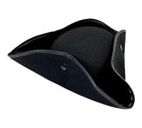 Glixoft Colonial Tricorn Hat with Golden Rim Pirate Hat for Women Man Cosplay Pirate Hat Hat Halloween Party Hat for Halloween Carnival