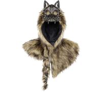 Glixoft Ensemble Masque Châle Médiéval Viking en Forme De Crâne, Cape Masque De Loup-Garou pour Hommes Femmes, Couvre-Chef pour Événements Cosplay