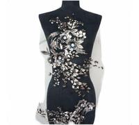 Glixoft Fleurs Perles Patchs Paillettes Fleurs Tissu Broderie Dentelle Appliques Coudre sur Patch Vêtements Accessoires pour Robe De Mariée Robe