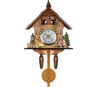 Glixoft Horloge À Coucou Vintage Rétro en Bois, Horloge Murale À Pendule À Balançoire Automatique pour Maison, Chambre À Coucher, Bureau, Décoration