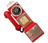 Glixoft Modèle De Téléphone Vintage, Vieux Téléphone Mural Suspendu, Ornements De Téléphone Fixe, Téléphone À Cadran Rotatif pour Bar, Décoration De Maison