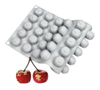Glixoft Moule 3D en Silicone Cerise À 35 Cavités, Cuisson De Fruits, Outil De Décoration De Gâteaux, Fourniture D'ustensiles De Cuisine pour Fabrication De Chocolat