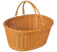 Glixoft Panier De Rangement en Rotin avec Poignée, Panier De Pique-Nique Tissé, Panier De Rangement pour Collecte des Œufs, Jouets Bonbons, Cadeau De Mariage