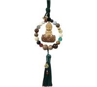 Glixoft Pendentif De Voiture De Bouddha Bodhi, Pendentif De Rétroviseur Fengshui, Statue De Bouddha Chinois, Ornement Guan Kwan Yin, Pompon