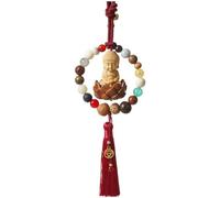 Glixoft Pendentif De Voiture De Bouddha Bodhi, Pendentif De Rétroviseur Fengshui, Statue De Bouddha Chinois, Ornement Guan Kwan Yin, Pompon