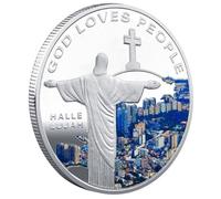 Glixoft Pièce Commémorative De Jésus en Métal, Pièce De Monnaie du Christ, Fournitures De Collection De Pièces Commémoratives De Noël, Cadeau De Collection De Pièces De Monnaie