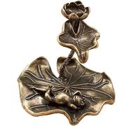 Glixoft Porte-encens À Reflux De Grenouille, Brûleur D'encens en Cascade De Feuille De, Attrape-Cendres Mignon, Ornement D'aromathérapie, Décor Zen pour Le Bureau Le Yoga