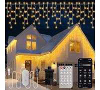 Gliztech 20M Guirlande Stalactite avec APP pour Extérieur (Blanc Chaud) | Guirlande Noel Exterieur pour Noël, Les jardins, Les Balcons, Les Avant Toits, Les Fêtes