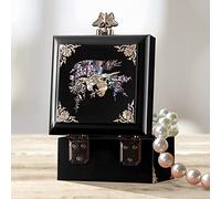 GLJTUO Boîte À Bijoux De Luxe en Forme De Coquille Faite À La Main, Boîte À Bijoux De Luxe en Bois, Boucles d'oreilles, Bracelets, Montres, Ornements, Boîte De Rangement De Voy(B)