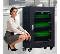 GLJTUO Chariot De Chargement Mobile pour Ordinateurs Portables Et Tablettes avec Témoin Lumineux, Pré-Assemblé avec roulettes Et Verrouillable. Idéal pour Les Salles De Classe,50