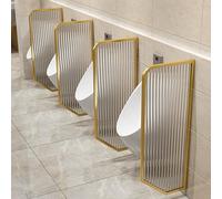 GLJTUO Cloison De Séparation pour Toilettes Publiques pour Hommes, Cloison D'Urinoir Murale, Écran De Confidentialité Étanche, Cloison De Séparation en Verre Et Acier Inoxydable,Gold-1pcs