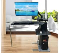GLJTUO Convertisseur De Bureau Debout pour Écran Unique De 32 Pouces, Puissant Support D'Ordinateur À Suspension À Bras Mécanique, Double Usage (Noir Gauche)(Black Left)