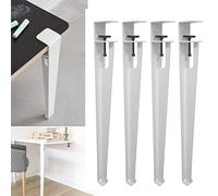 GLJTUO Ensemble De 4 Pieds De Table Réglables en Forme De F, en Métal, pour Table Ou Console, À Monter Soi-Même (Noir).,White-28in