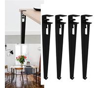 GLJTUO Ensemble De 4 Pieds De Table Réglables en Forme De F, en Métal, pour Table Ou Console, À Monter Soi-Même (Noir).,Black-28in