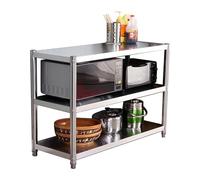 GLJTUO Étagère de Cuisine en Acier Inoxydable, Table de Travail pour Micro-Ondes, Table de Restauration Professionnelle, étagère de Rangement sur Pied pour cafés et Restaurants,120x45x80cm
