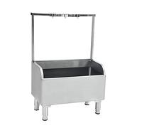 GLJTUO Évier De Buanderie Professionnel en Acier Inoxydable De 30,5 Cm De Profondeur, Double Système Anti-Débordement avec Support Et Crochet pour Cuisine, Restaurant, Bus-Silver-60 * 41 * 110Cm