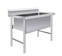 GLJTUO Évier Simple en Acier Inoxydable, Évier De Buanderie Autoportant, Évier De Garage Industriel, Évier Commercial pour Restaurant, Atelier-Deep:30cm/11.8in-100X60X80cm