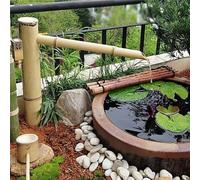 GLJTUO Fontaine Décorative en Bambou, Kit De Fontaine À Eau De Jardin Zen avec Pompe, Fontaine À Eau en Bambou Feng Shui, Bec Verseur De Jardin Japonais Extérieur, pour Déc,