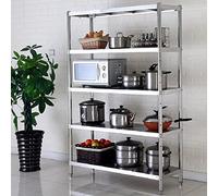 GLJTUO Îlot de Cuisine à 5 Niveaux avec étagère de Boulanger, Support pour Micro-Ondes, Poste de Travail et Rangement, 80 cm,100cm
