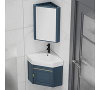 GLJTUO Lavabo d'angle avec Meuble-Lavabo Mural, Petit Lavabo pour Salle De Bain d'angle, Meuble-Lavabo d'angle pour Petits Espaces,One Color-38cm/14.9in