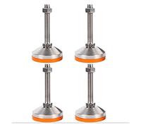 GLJTUO Lot De 4 Pieds De Nivellement Fixes avec Embout en Caoutchouc, en Acier Inoxydable 304, pour Meubles, Machines Et Équipements.,80xm12x150