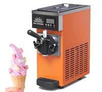 GLJTUO Machine à crème glacée commerciale à saveur unique, 4 à 5 kg/h, nettoyage et pré-refroidissement automatiques, pour bars, restaurants, orange, orange